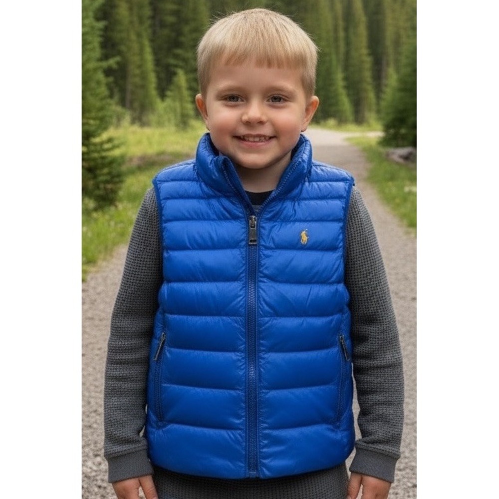 Polo Ralph Lauren Toddler Boy's Royal Blue Puffer Vest 4T Preppy Lightweight